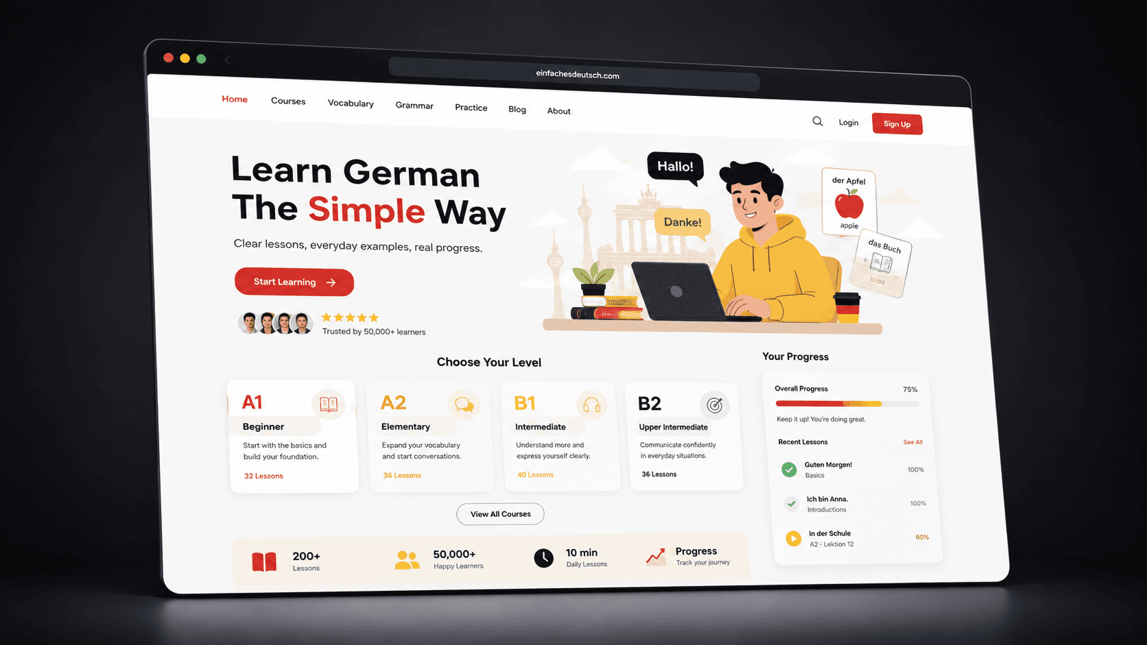 Master German language learning platform
